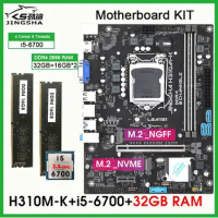 H310 Motherboard lga 1151 Kit i7 6700 CPU 2*16=32GB DDR4 2666MHz RAM Support NVME M.2 And SATA M.2 With integrated graphics card