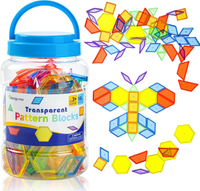 140 Pcs Translucent Pattern Blocks - Educational Light Table Manipulatives and Accessories - Fun and