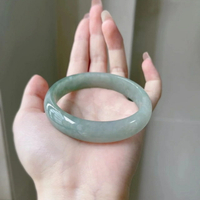 【現貨】緬甸油青翡翠玉手鐲細冰種飄綠正圈手鐲淺綠飄花貴妃鐲玉鐲女年輕【北歐家居生活】
