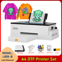 A4 DTF Printer for Epson L805 A4 DTF Printer Bundle with DTF Oven Direct Transfer Film DTF Printer For T shirt Shoes All Fabric