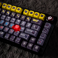 ECHOME Black Cat Theme Keycap Set PBT Custom Cute Anime Keyboard Cap MDA Profile KeyCap for Mechanical Keyboard Accessories