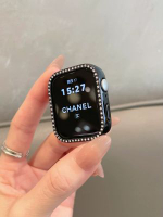 全城熱賣 - 鑲鑽PC邊框硬殼適用蘋果手錶s11通用iwatchs10半包保護殼華為FIT4黑色適用：華為FIT3