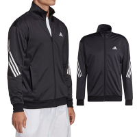 Adidas 3S KNIT JKT 男款 黑白色 立領 吸濕排汗 運動 休閒 外套 HT7176