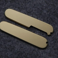 Custom Made Brass Handle Scales with Toothpick and Tweezers Slot for 84mm Swiss Army Knife DIY Mod
