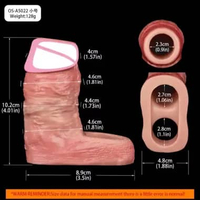 FAAK Realistic Pe nis Sleeve Size S M L XL Silicone Open-ended Di ck Sheath Ring Realistic Hollow Di