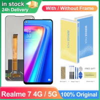 6.5" Screen for Realme 7 4G Global RMX2155 Lcd Display Touch Screen With Frame Assembly for Realme 7 5G RMX2111 Replacement
