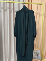 Abaya Hooded Jilbab Women Islamic Long Dress Ramadan Eid Prayer Outfit Dubai Turkey Modesty Kaftan M