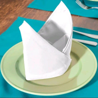 Serbet/lap napkin Putih untuk Dekorasi Meja Makan dan Acara Spesial pull katton fashion ukuran 50x50