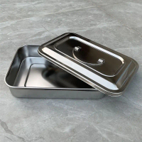 Bak Instrumen Medis Instrumen Bak Sterilizing Dengan Tutup Stainless Dental Tray Alat Steril Medis