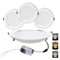 10pcs/lot Led Downlight Lamp 3W 5W 7W 9W 12W 15W 18W Ceiling Recessed Downlights Round Led Panel Light Three Color 220V 110V