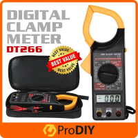 DT266 LCD Digital Clamp Meter AC Ammeter Digital Current Clamp Meter Buzzer Multimeter Voltmeter Ohm