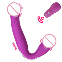 Strapless Strapon Sex Toys for Woman Clitoris Stimulator 10 Speed Lesbian Strap on Double Penetration Dildo Dildo Vibrator
