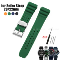 For Seiko Silicone Watch Band 20mm 22mm Men's Sports Strap for SEIKO Skx007/Skx009 Diving 007 Abalone Canned Resin Watch Strap