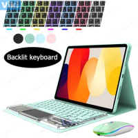 Touchpad Keyboard for Xiaomi Redmi Pad SE Case 11 inch 2023 Clear Style Backlit Keyboard for Funda Redmi Pad SE Keyboard Case