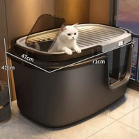 巨無霸頂出式貓砂盆超大號防外濺全封閉式緬因貓廁所特大號貓屎盆