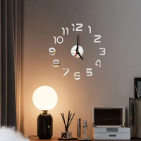 Wall Clock Frameless Wall Clocks Wall Stickers 3d Mirror Surface Sticker For Home Living Room Wall Decor Acrylic Reloj De Pared