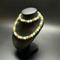 N9 สร้อยคอลูกประคำหยก 8-8.3 mm. Natural Jadeite (Type A)