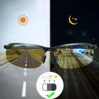 1Set Night Driving Anti-Glare Goggles Photochromic Sunglasses Men Polarized Driving Chameleon Glasses Change Color Sun Glasses