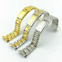 Stainless Steel Curved End Bracelet Vintage Watch Band Fits For Rolex Submariner 16610 for Water Ghost Steel Straps 20mm