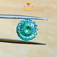 Moissanite Kim Cương Nhân Tạo USA Tròn Màu Xanh 100 Giác Cắt USA có kiểm định GRA HM100X - Kim Lộc P