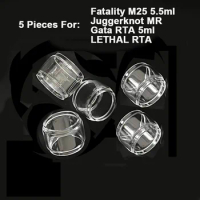 5 Pieces Bubble Glass Tank for Fatality M25 Gata RTA Juggerknot MR Lethal RTA Replacement Bulb Fat Glass Container Tank