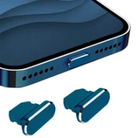 2 PCS Aluminum Alloy Anti Dust Plug for IPhone 13 12 Mini 11 Pro Max XS 8 Plus IPad AirPods Apple Series Lightning Port Cover