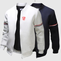 Abarth 2024 Spring and Autumn Men's New Printed Comfortable Casual Breathable Loose Long Sleeve Sports Zipper Flight Jacket Tops