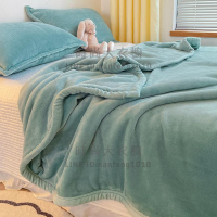 雙面加厚珊瑚法蘭絨毛毯午睡蓋毯牛奶絨床單沙發小被子床上用【時尚大衣櫥】