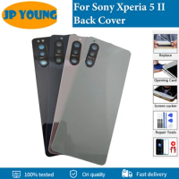 Original Back Cover For Sony Xperia 5 II Back Battery Cover Rear Door Case Housing Replacement Parts With Camera Lens
