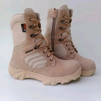 sepatu delta tinggi ujung besi Shoes Pria Kerja Hitam Boots