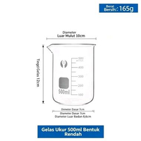 Gelas Kimia Beaker Glass Kaca 500ml Gelas Takar Estetik