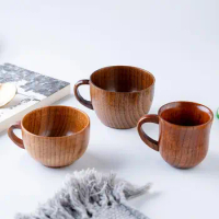 Creative Beer Mug Easy to Clean Drink Water Burr-free Jujube Wood Tea Cup