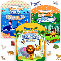 iPlay iLearn 3PCS Kids Sticker Books Reusable PuffyStickers Activity Busy Book Set Toddler Travel To