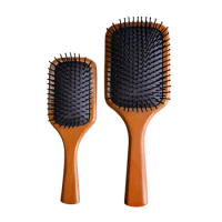 1pc Wood Comb Professional Healthy Paddle Cushion Hair Loss Massage Brush Hairbrush Comb Scalp Hair Care Healthy