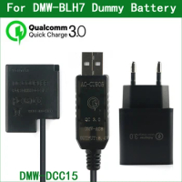 DMW-BLH7 Dummy Battery DMW-AC8 DMW-DCC15 DC Coupler for Panasonic DMC-GM1 GM5 GF7 GF8 LX9 LX10 LX15 DC-GF9 GF10 GF90 GX800 GX850