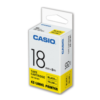 CASIO 卡西歐 XR-18YW1 18mm 黃底黑字 標誌帶/標籤帶