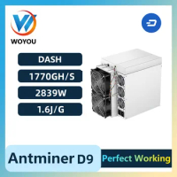 Free Shipping New/Used Antminer D9 1770GH/S DASH Miner Bitmain Crypto BTC Mining Machine Antminer D9