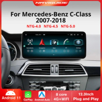 NAVIGUIDE 12.3" Android 12.0 8G+256G Car Multimedia Radio Player For Mercedes W204 W205 2007-2018 4G BT GPS NAVI Carplay Screen