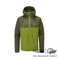 【RAB】 Downpour Eco Jacket 輕量防風防水連帽外套 男款 軍綠/白楊綠 #QWG82