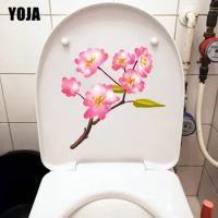 YOJA 20.1X19.8CM Blooming Cherry Blossoms Home Decor Living Room Cartoon Flower Wall Toilet Sticker T1-1817