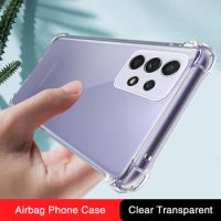 Airbag Transparent Phone Case for Samsung Galaxy A02 A02S A12 A22 A32 A42 A52 A72 A82 Soft Thin Shockproof Fall-Proof Back Cover