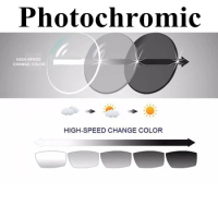 Photochromic Progressive Multifocal Anti Blue Light 1.56 1.61 1.67 Reading Glasses Lens See Far And Near Colored Lenses Eyes