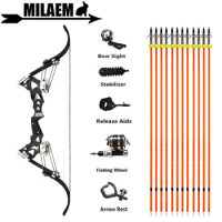 30-55lbs Archery Compound Bow Hunting Fish Bowfishing Hunting Bow Laminated Bow Limbs IBO320FPS LH/RH Shooting Accessories