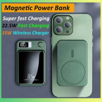 New10000mAh Power Bank for Macsafe Magnetic Super Fast Charging Qi Wireless Charger Powerbank for IPhone 15 14 13 Samsung Xiaomi