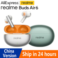 realme buds Air 6 Air6 TWS Earphone 50dB Active Noise Cancelling Wireless Headphone Bluetooth 5.3 LHDC 5.0 40 Hour Battery Life