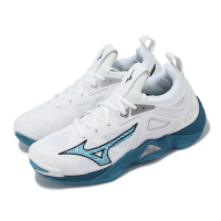 Mizuno 排球鞋 Wave Momentum 3 男鞋 女鞋 白 藍 襪套式 抓地 緩衝 室內運動 美津濃 V1GA2312-21