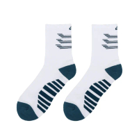 【asics 亞瑟士】運動襪 Crew Sock 白 綠 低筒襪 運動 籃球 亞瑟士 襪子(3063A068100)
