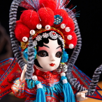 中國風特色禮品京劇人偶絹人娃娃臉譜擺件北京旅游紀念品送老外