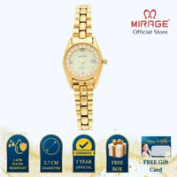 Mirage Jam Tangan Wanita Permata Analog RX 1580 L Gold Original Stainless Plat Radium