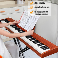 Đàn Điện Tử Piano 88 Phím Kèm Chân Đạp Pedal Có Hỗ Trợ Cổng USB MIDI Headphone AUDIO IN POWER PEDAL
